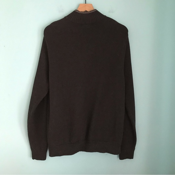 Eddie Bauer Zip Front Heavy Chunky Long Sleeve Sweater Cardigan L Grey Preppy - Picture 7 of 8